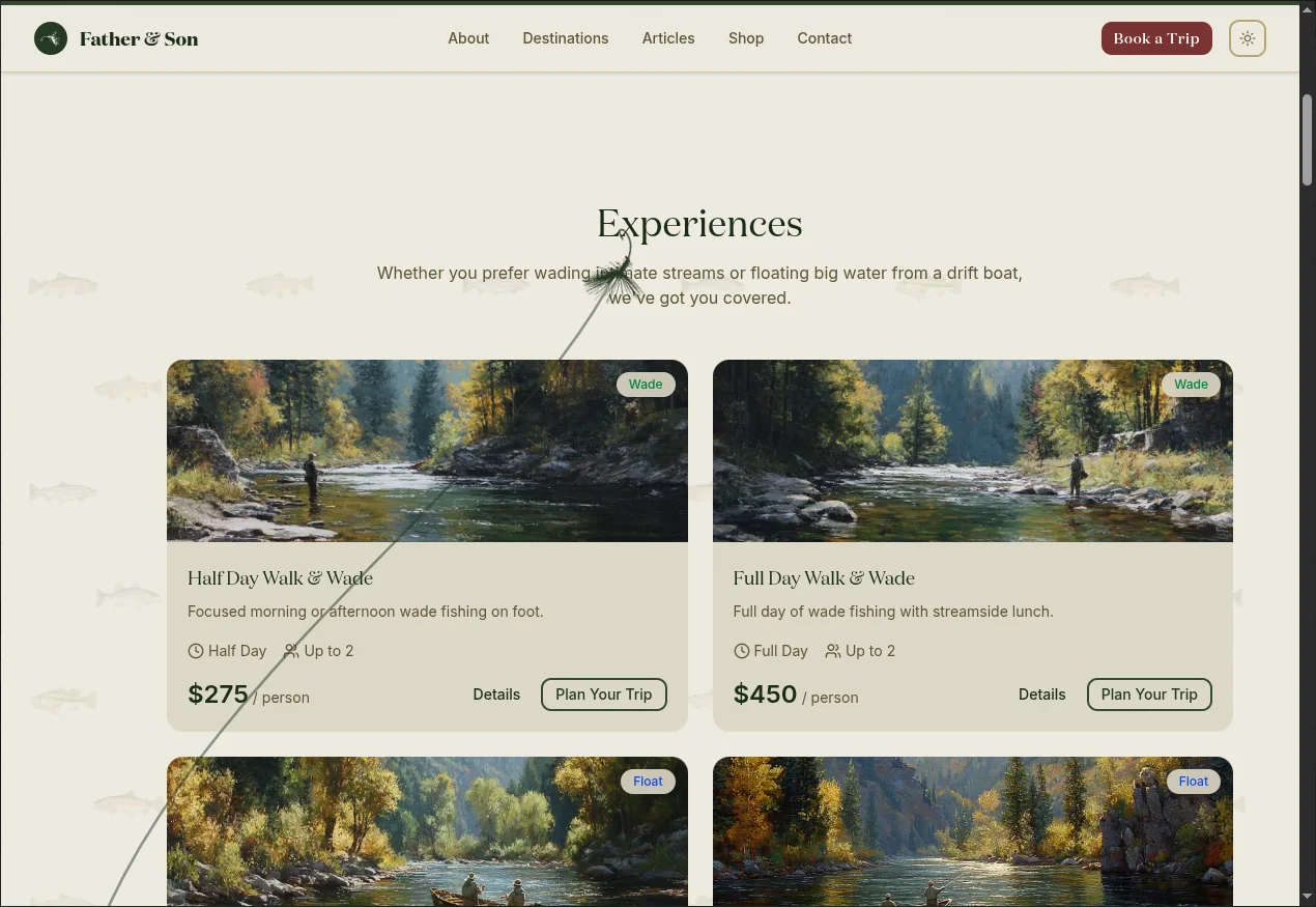 Fly Fishing Guide Booking Platform — screenshot 2