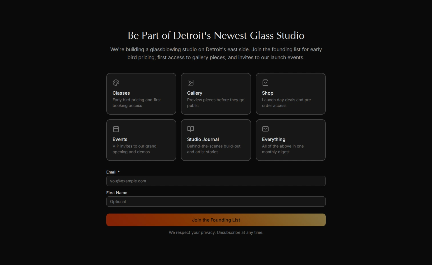 Glassblowing Studio Digital Platform — screenshot 2
