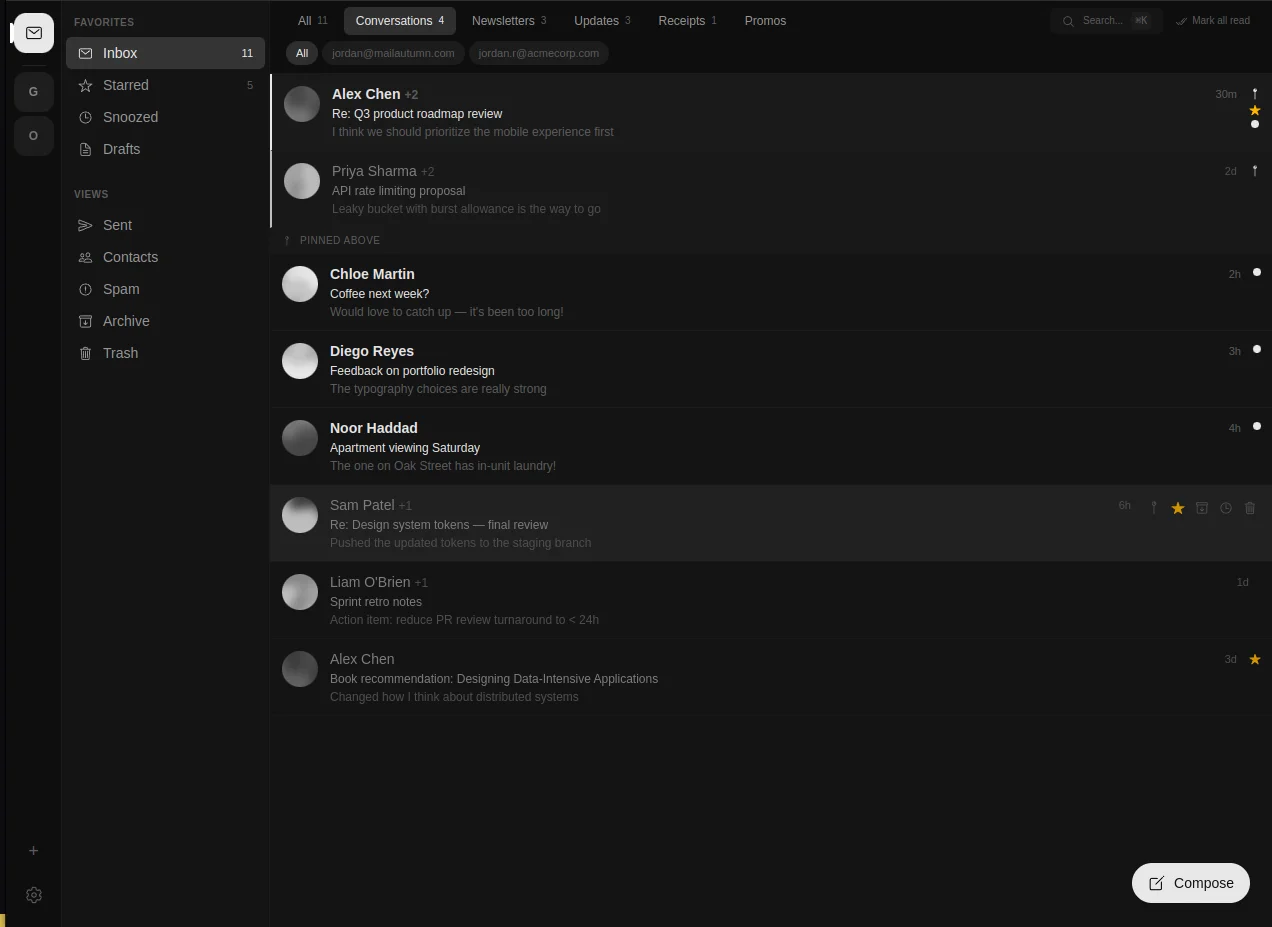 Mailautumn email client — screenshot 1